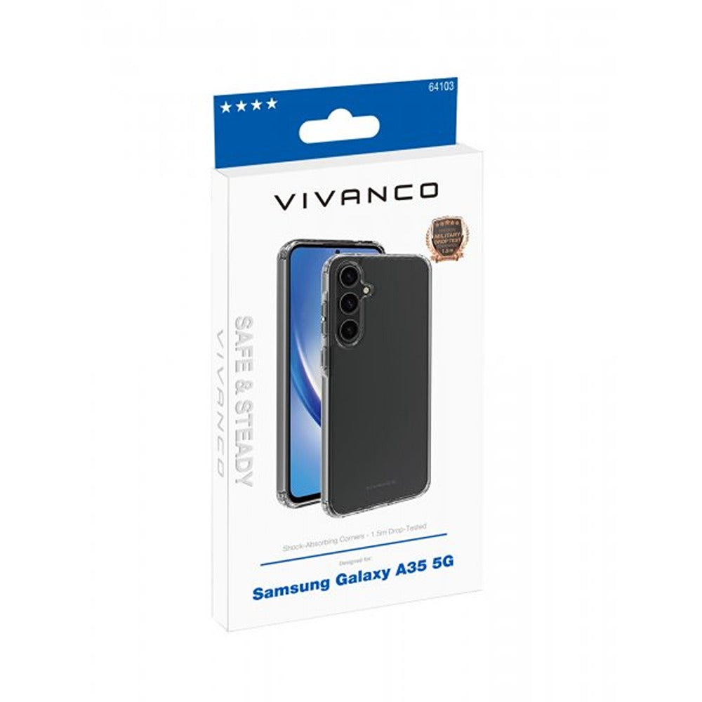 Vivanco Samsung Galaxy A35 Deksel Safe & Steady Transparent