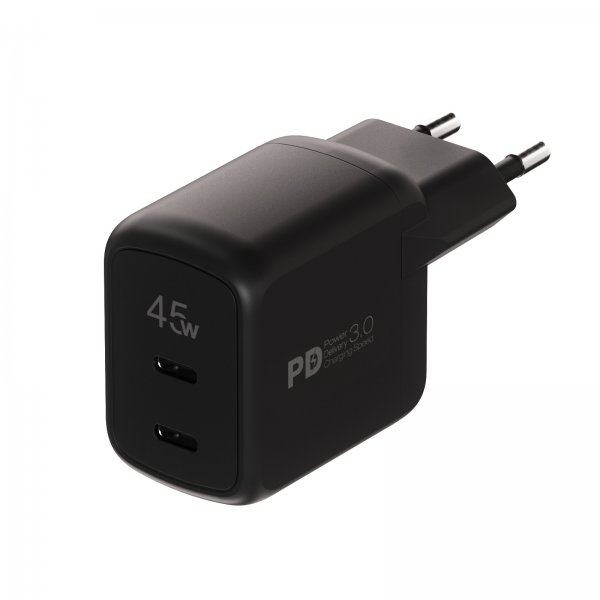 Vivanco Lader 45W Dual Super Fast PD Charger Svart