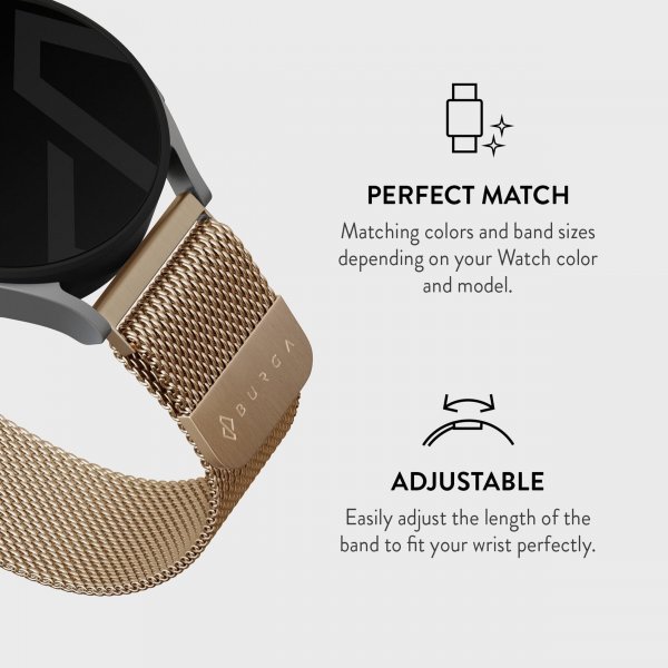 Burga Samsung Galaxy Watch 22mm Armbånd Metal Mesh Gull