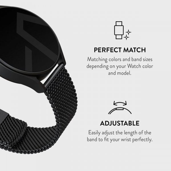 Burga Samsung Galaxy Watch 20mm Armbånd Mesh Elegance Svart