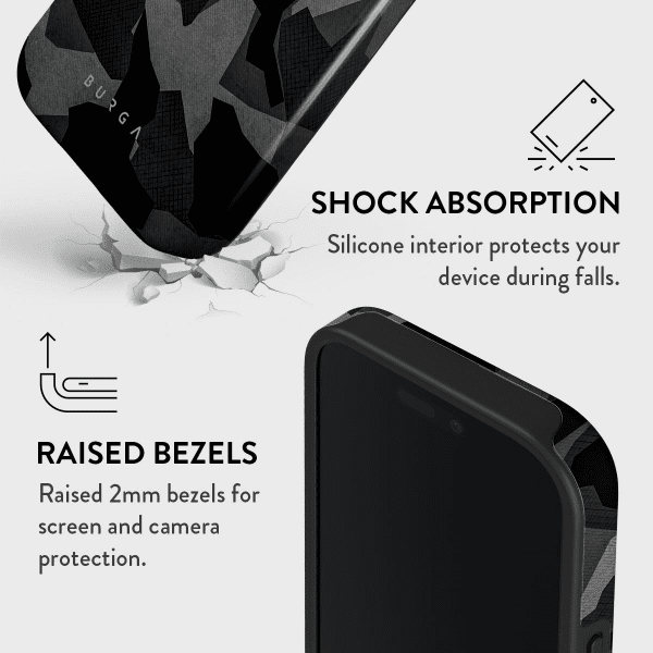Burga iPhone 16 Plus Deksel Tough MagSafe Night Black Camo