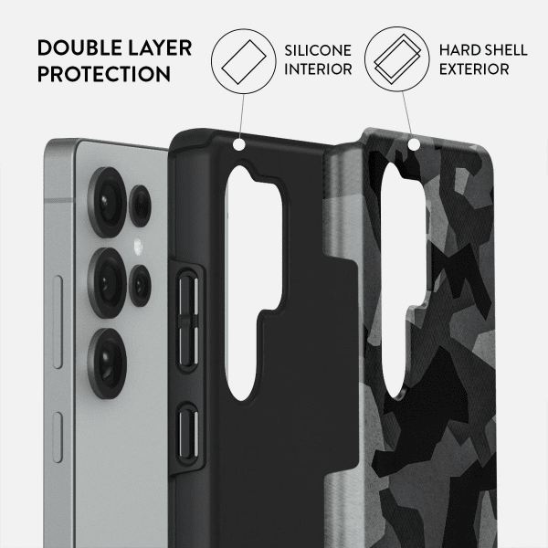 Burga Samsung Galaxy S25 Ultra Deksel Tough Night Black Camo