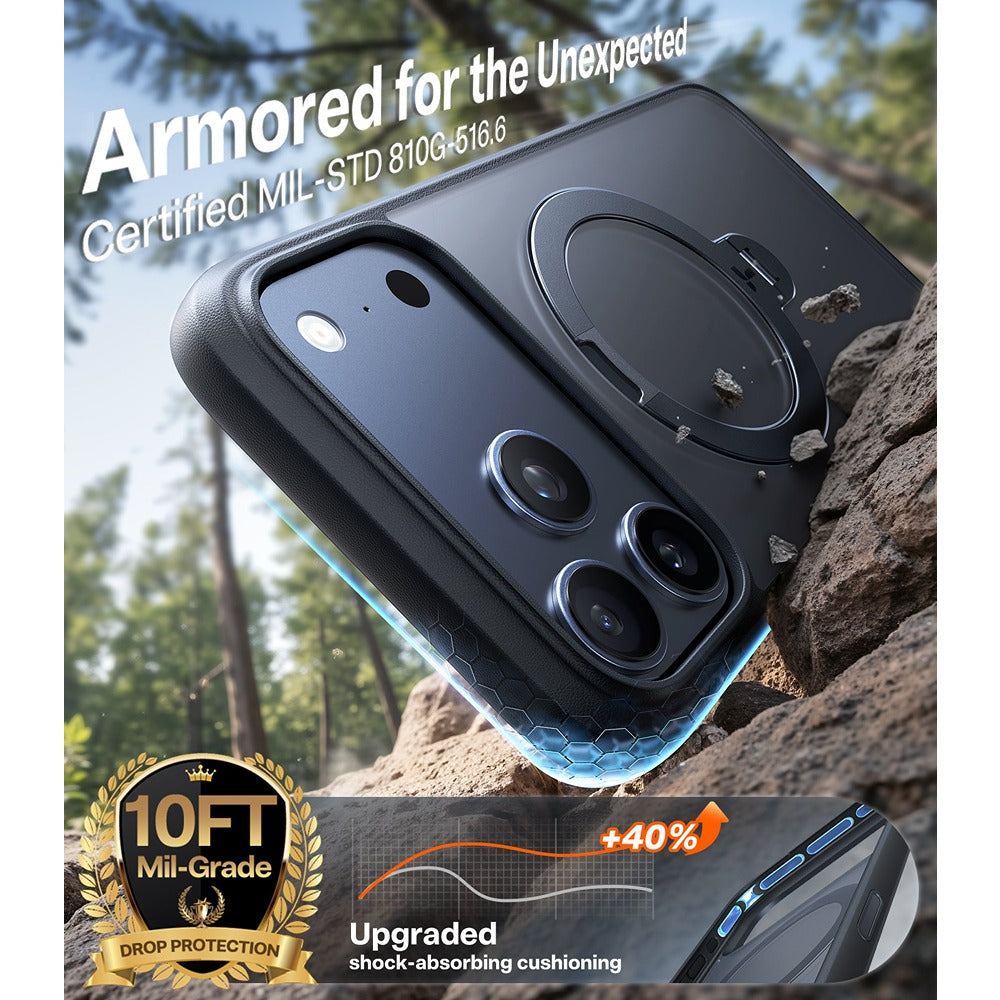 Torras iPhone 17 Pro Max Deksel Ostand Q3 Spin Obsidian Black