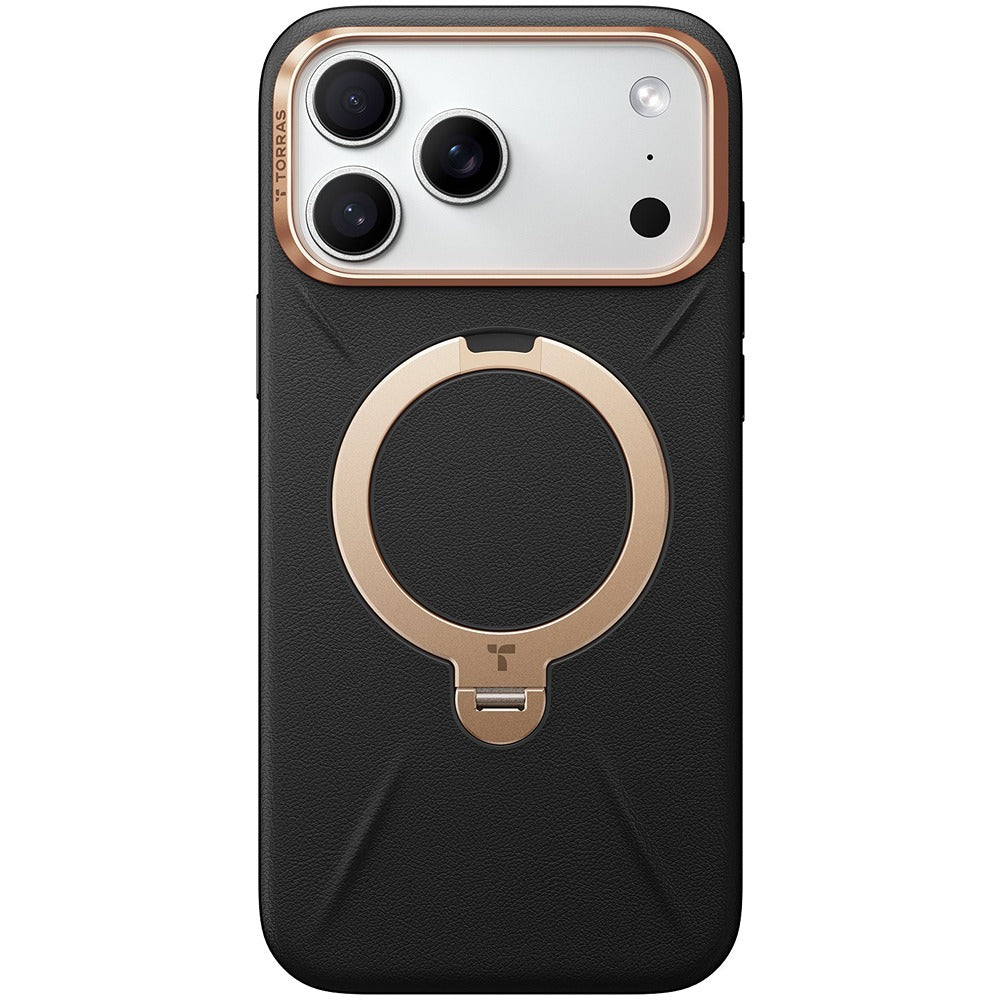 Torras iPhone 17 Pro Max Deksel Ostand Q3 Vegskin Obsidian Black
