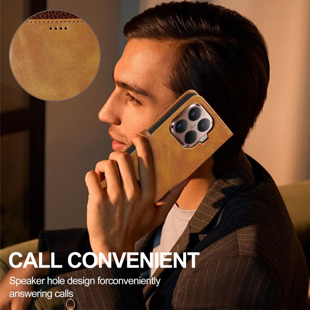 Lc.Imeeke Xiaomi 17T Pro Etui med Kortlomme Stativfunksjon Lysebrun