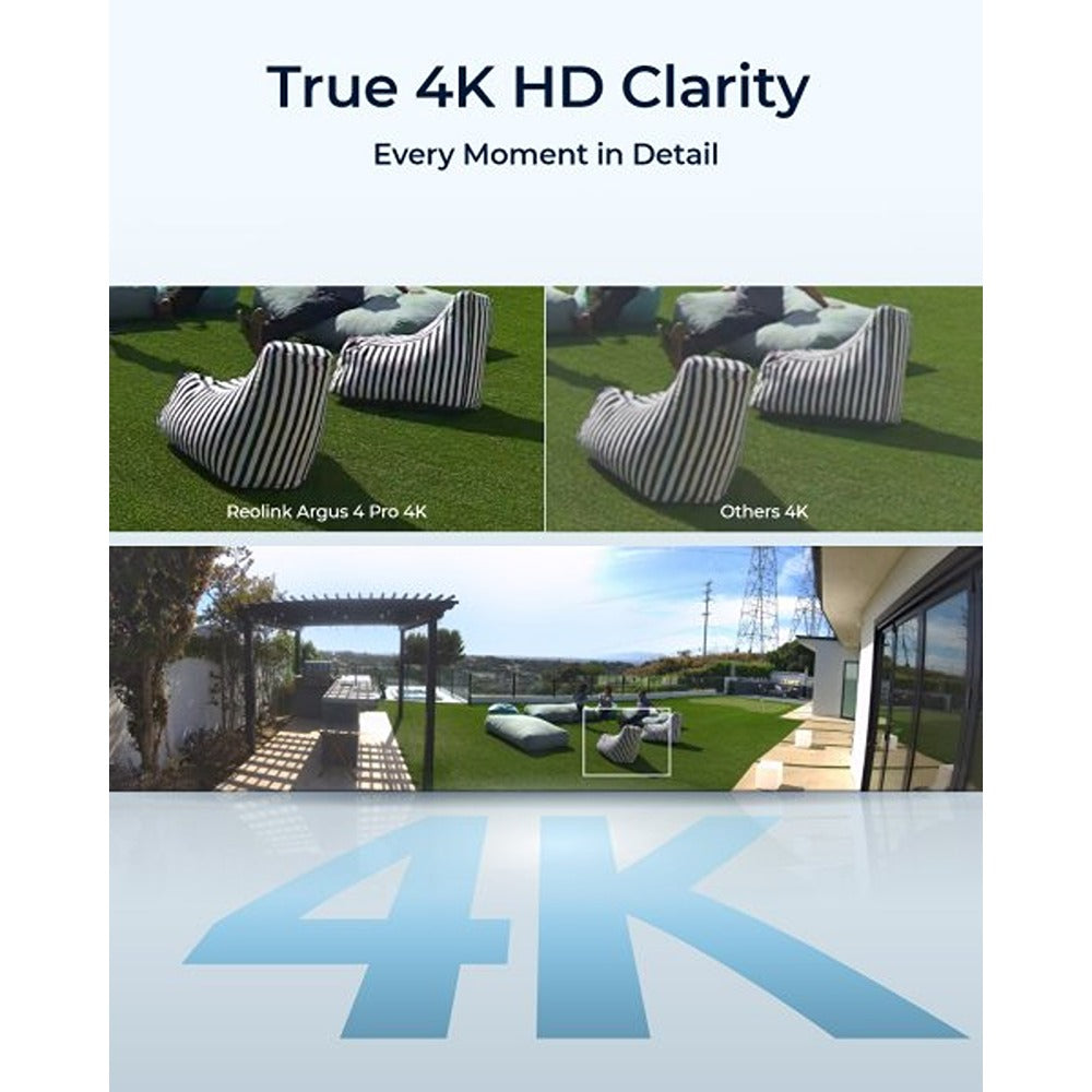 Reolink Argus 4 Pro Utendørs Kamera 4K Farge Natt-Syn