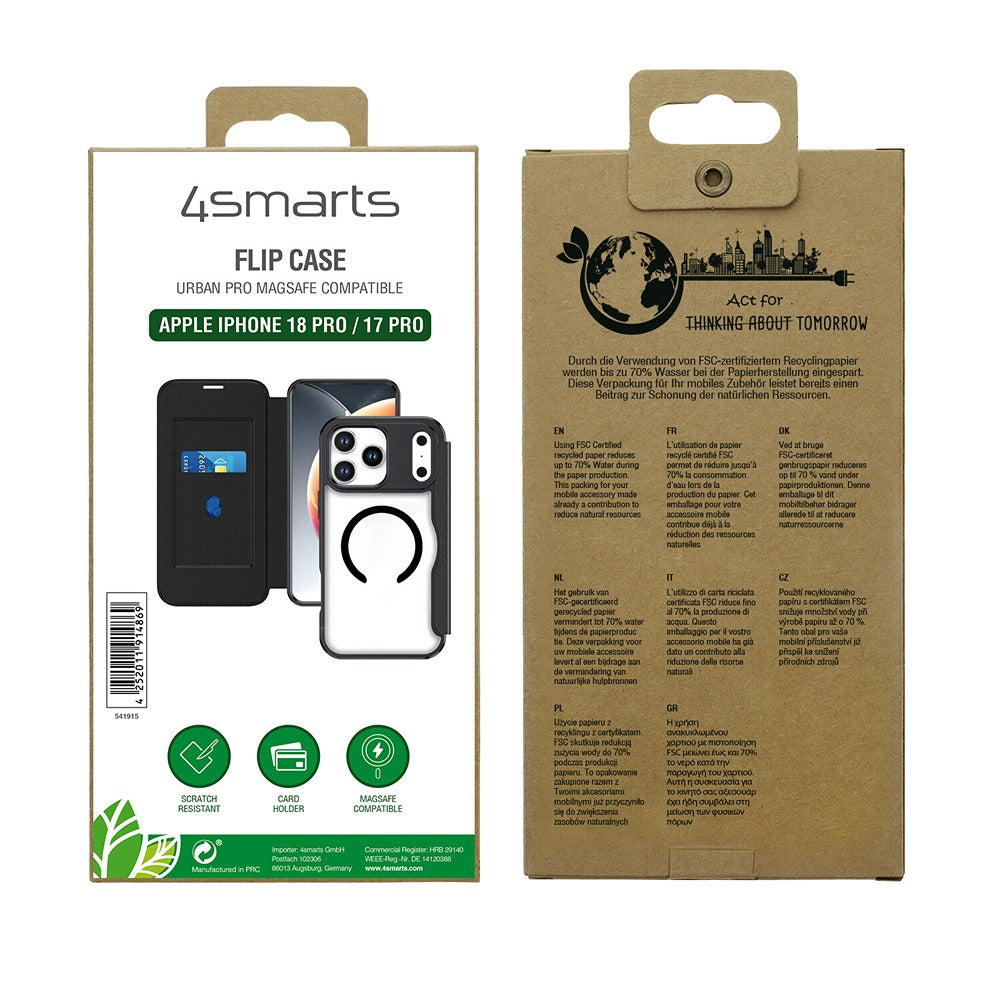 4smarts iPhone 17 Pro/iPhone 18 Pro Etui Urban Pro MagSafe Svart