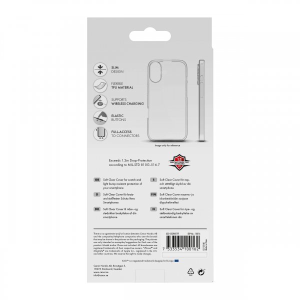 X2O iPhone 17 Pro Deksel Soft Clear Cover Transparent