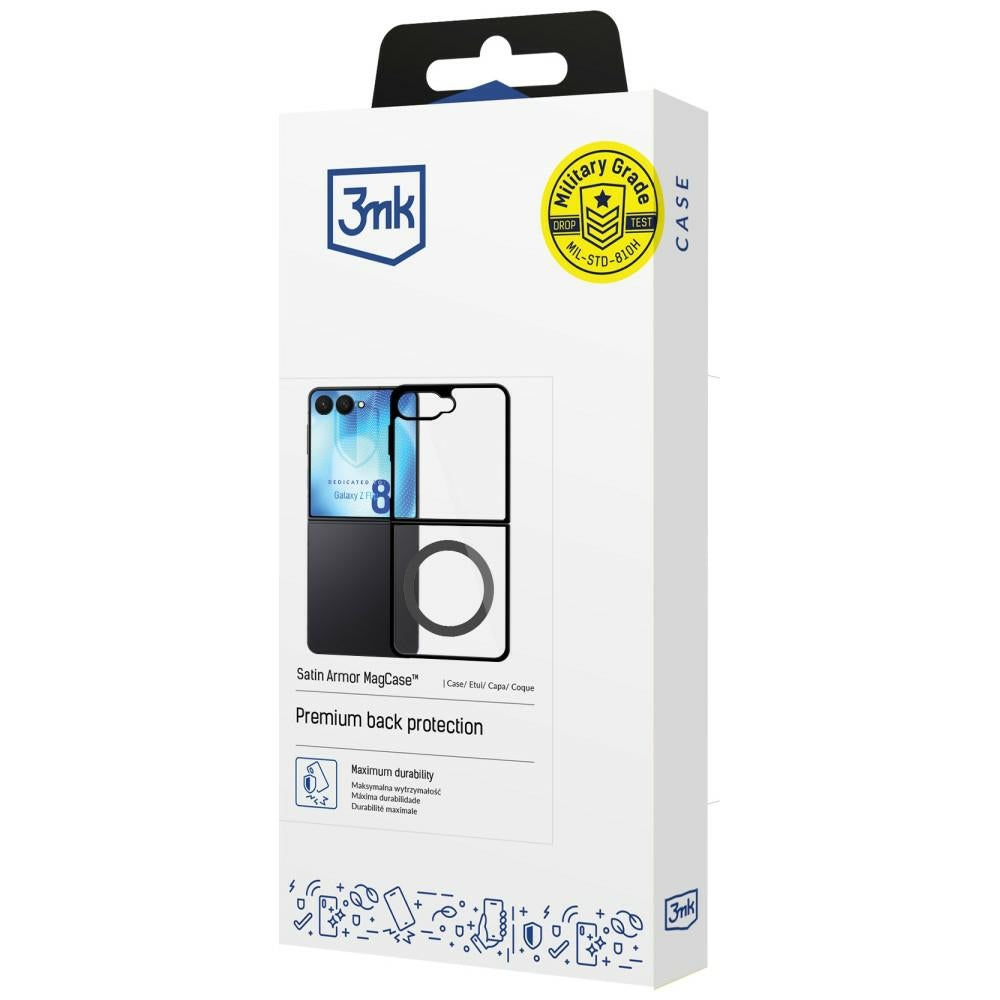 3mk Samsung Galaxy Z Flip 8 Deksel Satin Armor MagCase Svart