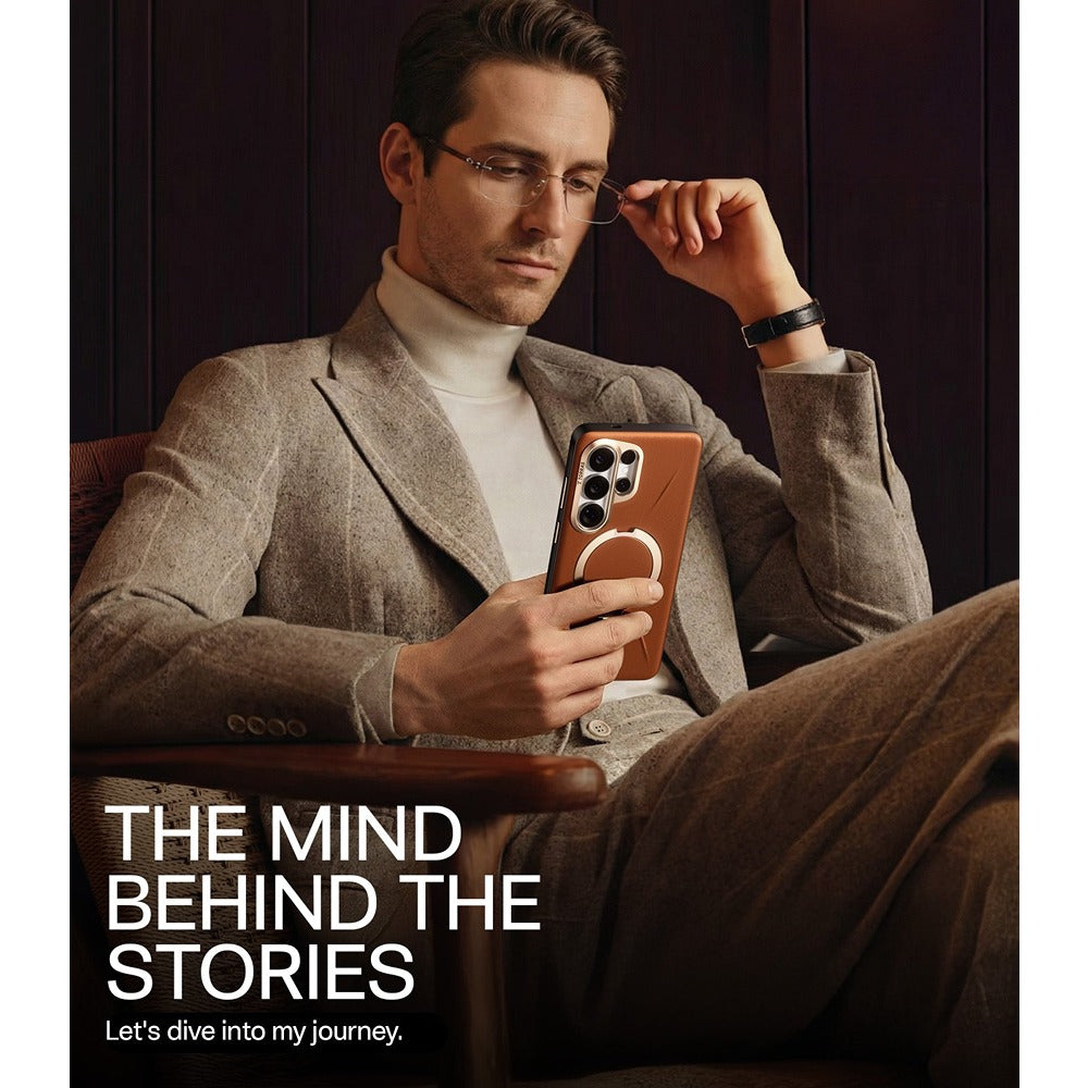 Torras Samsung Galaxy S26 Ultra Deksel Ostand Q3 Vegskin Amber Brown