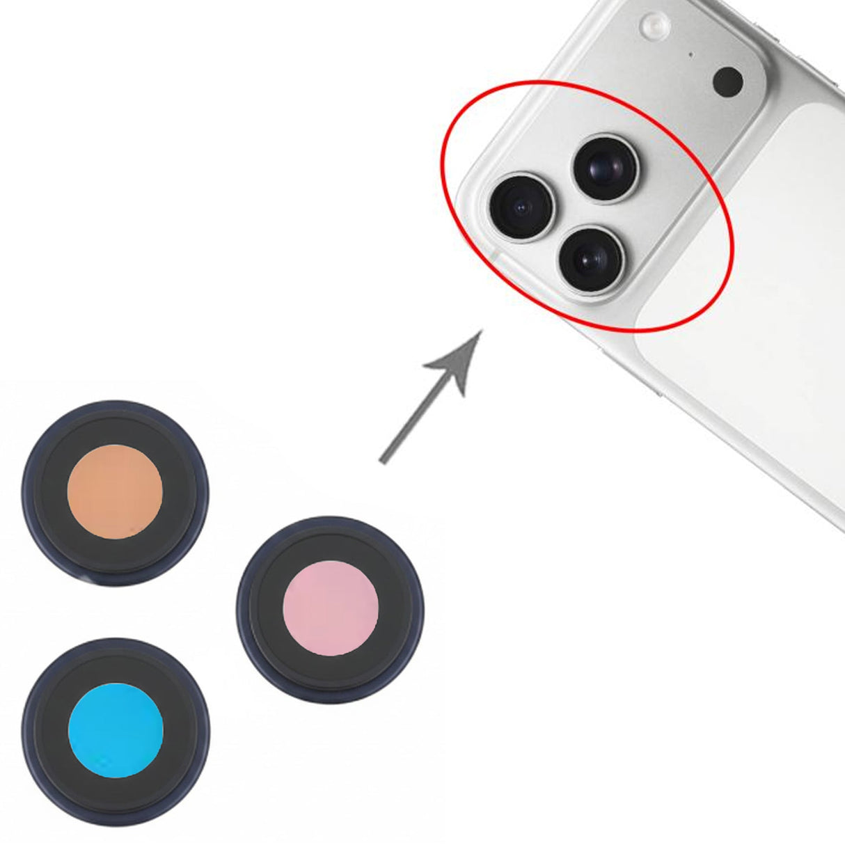 Kameralinse med ramme for iPhone 17 Pro og 17 Pro Max – Blå