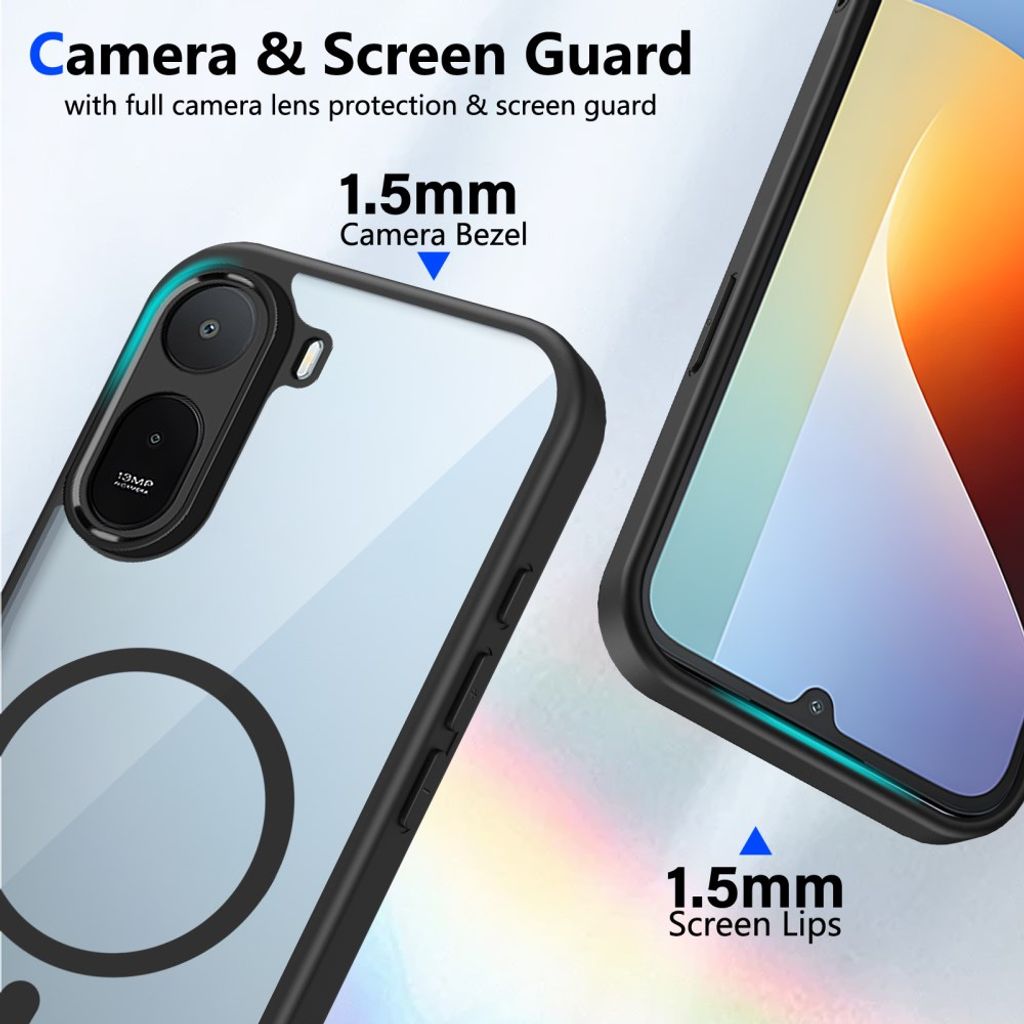 Xiaomi Redmi A7 Pro Deksel Klar Bakside MagSafe Svart