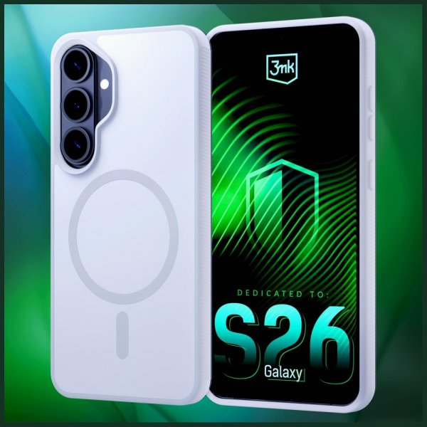 3mk Samsung Galaxy S26 Plus Deksel Smoke MagCase Hvit