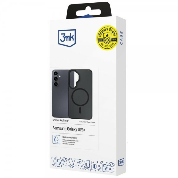 3mk Samsung Galaxy S26 Plus Deksel Smoke MagCase Svart