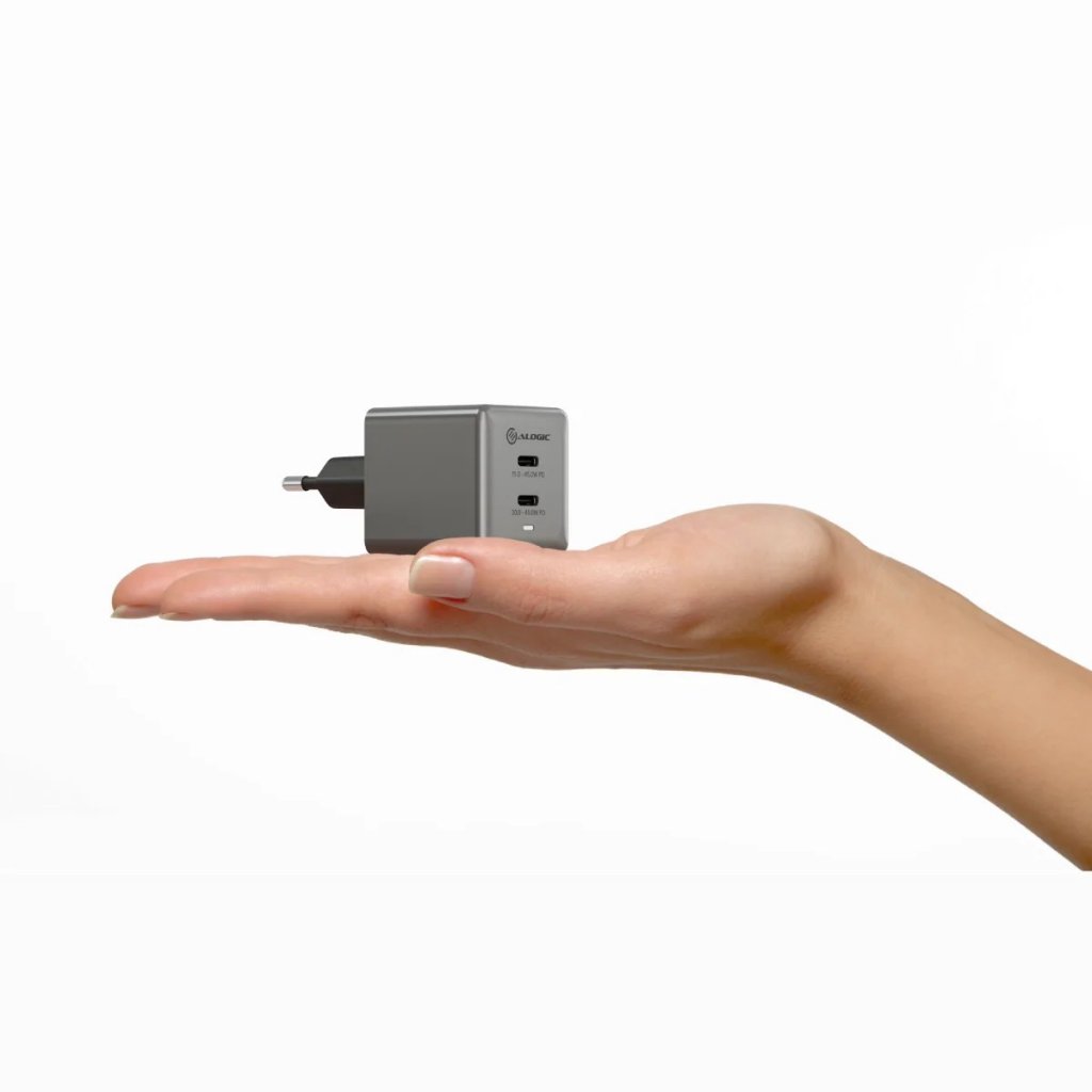 Alogic Lader Dual USB-C Rapid Power 45W Cube GaN Grå