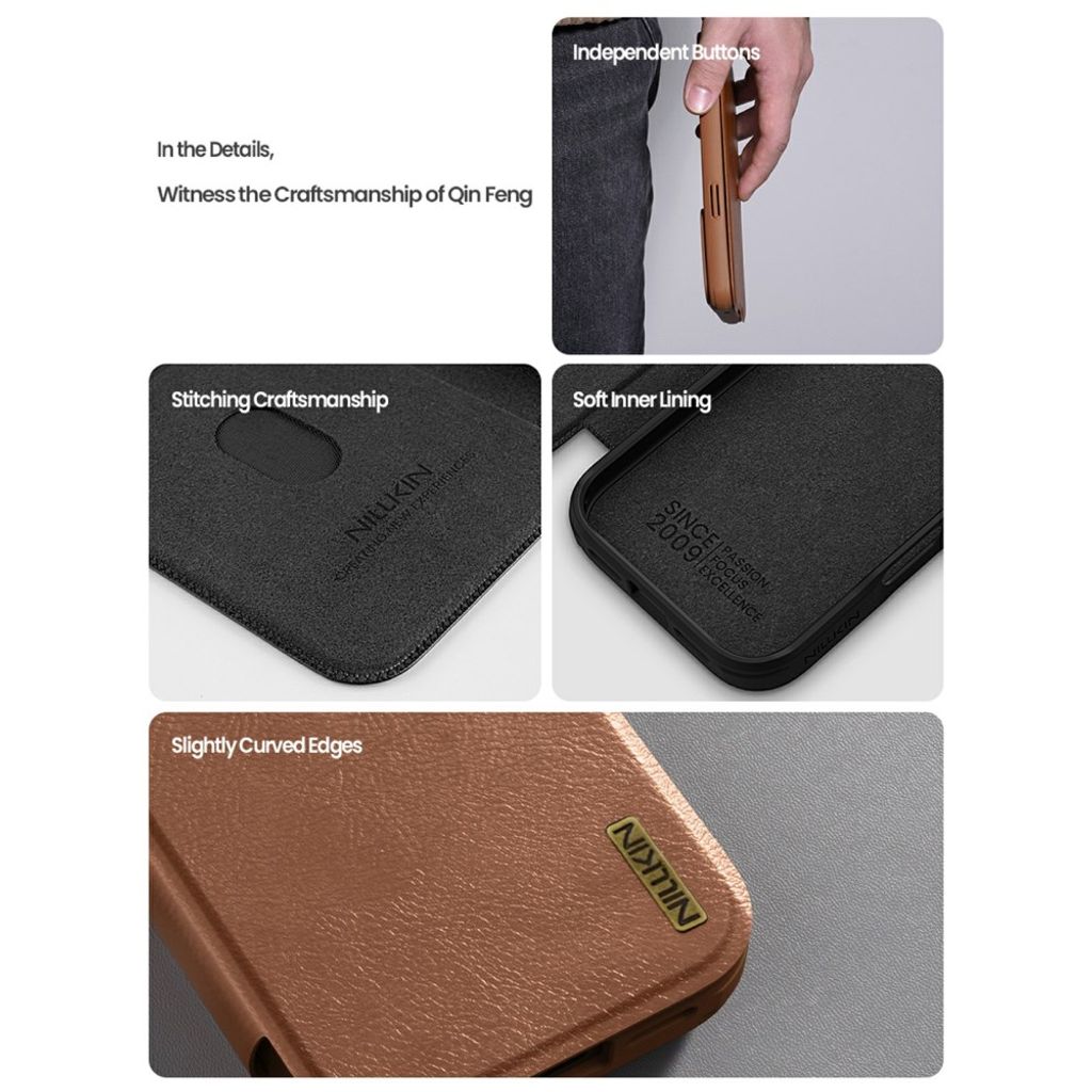 Nillkin iPhone 17 Pro/iPhone 18 Pro Etui Qin Pro Svart