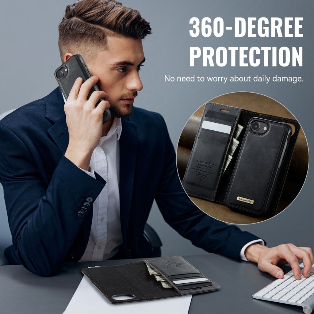CaseMe iPhone 16e/iPhone 17e Etui C49 Series Svart