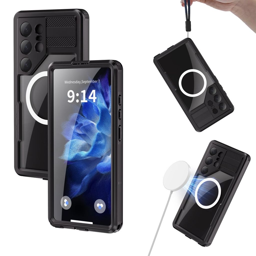 Redpepper Samsung Galaxy S25 Ultra Deksel Vanntett IP68 MagSafe Svart