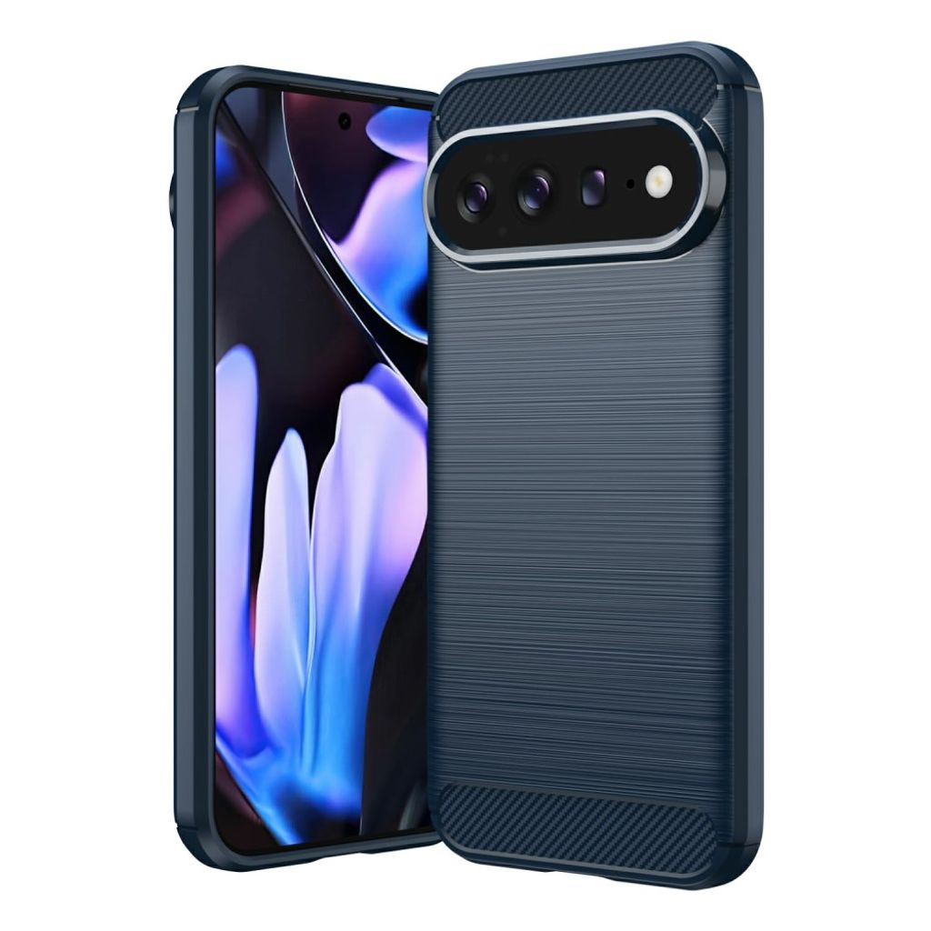 Google Pixel 11 Pro XL Deksel Borstad Kolfibertextur Blå