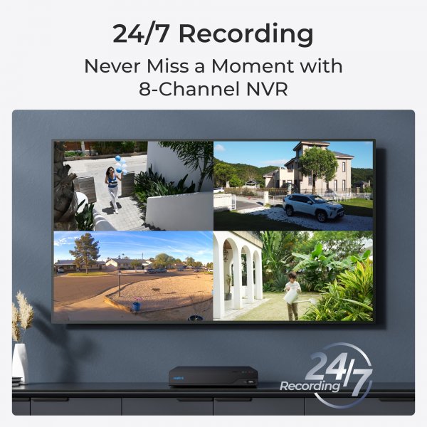 Reolink NVS8-8MB4 4K UHD sikkerhetssystem 8-kanals NVR