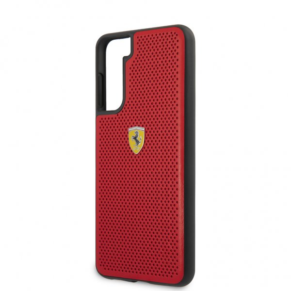 Ferrari Samsung Galaxy S21 Plus Deksel Logo Perforert Rød