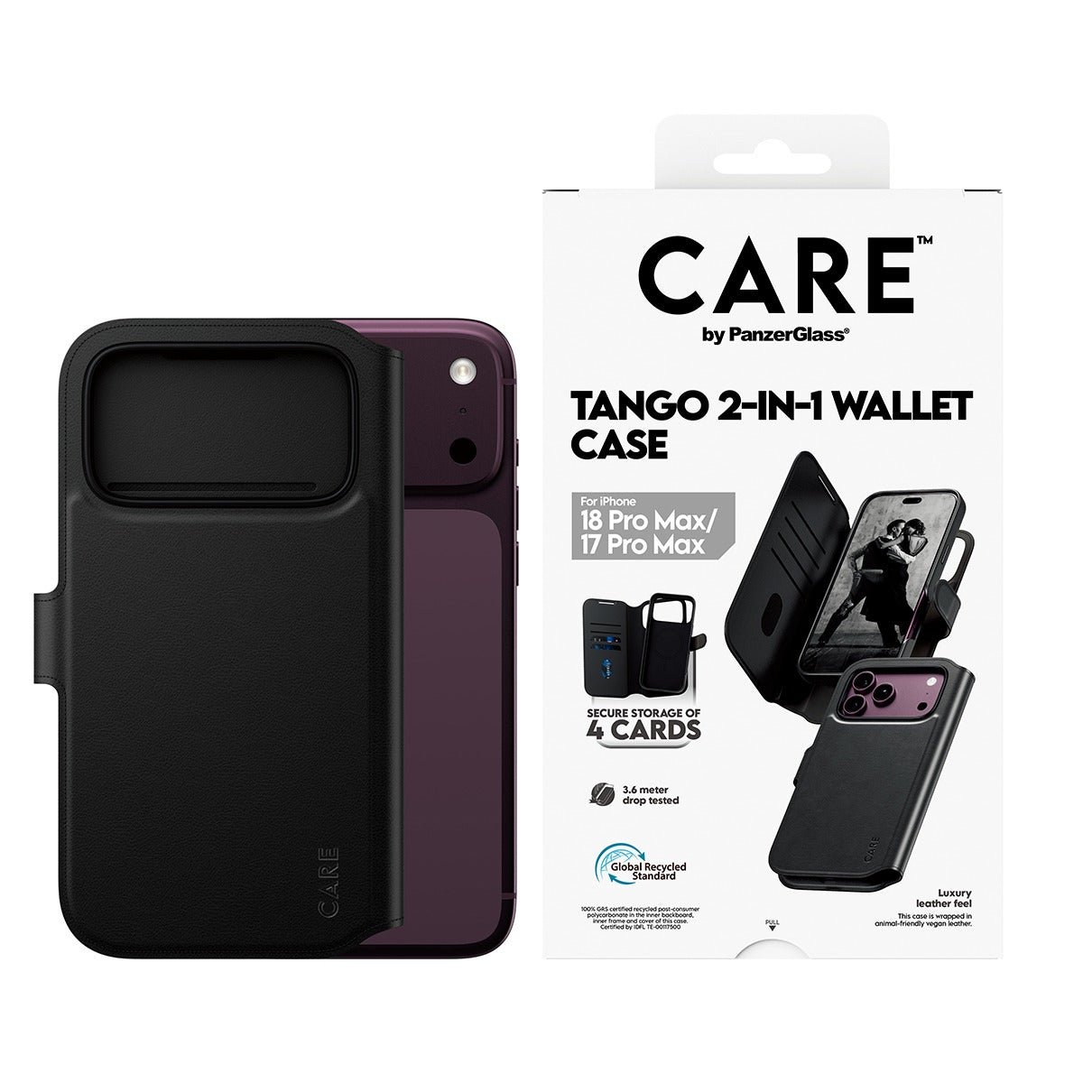 CARE by PanzerGlass iPhone 17 Pro Max/iPhone 18 Pro Max Etui Tango Wallet MagSafe Svart