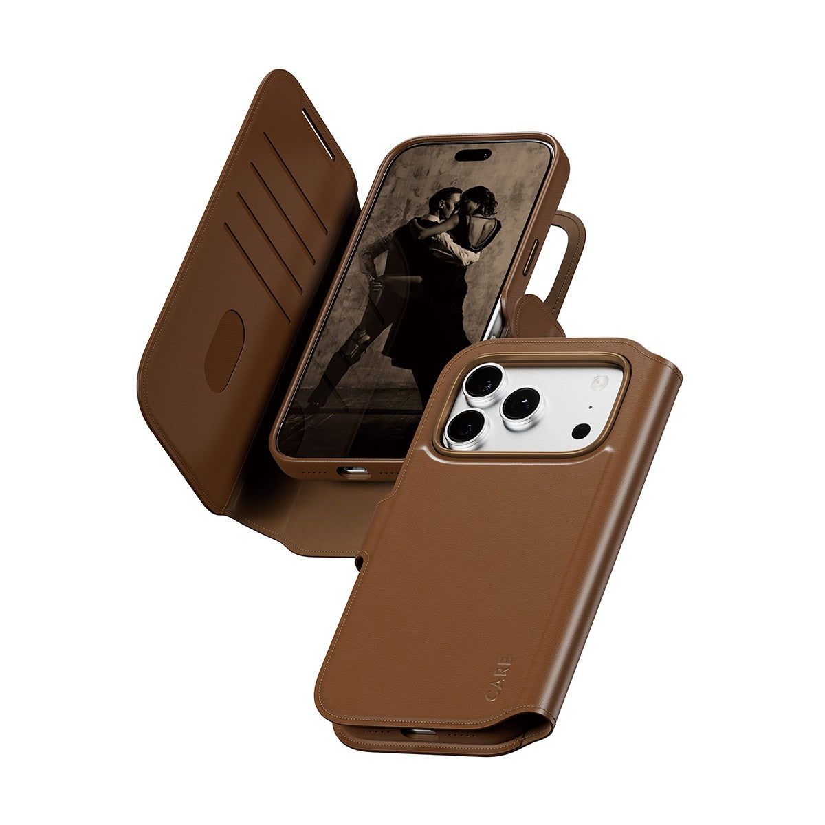 CARE by PanzerGlass iPhone 17 Pro/iPhone 18 Pro Etui Tango Wallet MagSafe Brun