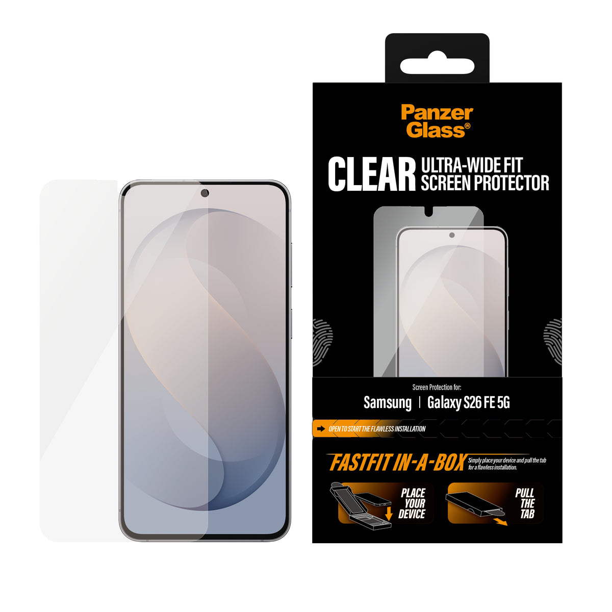 PanzerGlass Samsung Galaxy S26 FE Skjermbeskytter Fastfit In-a-Box