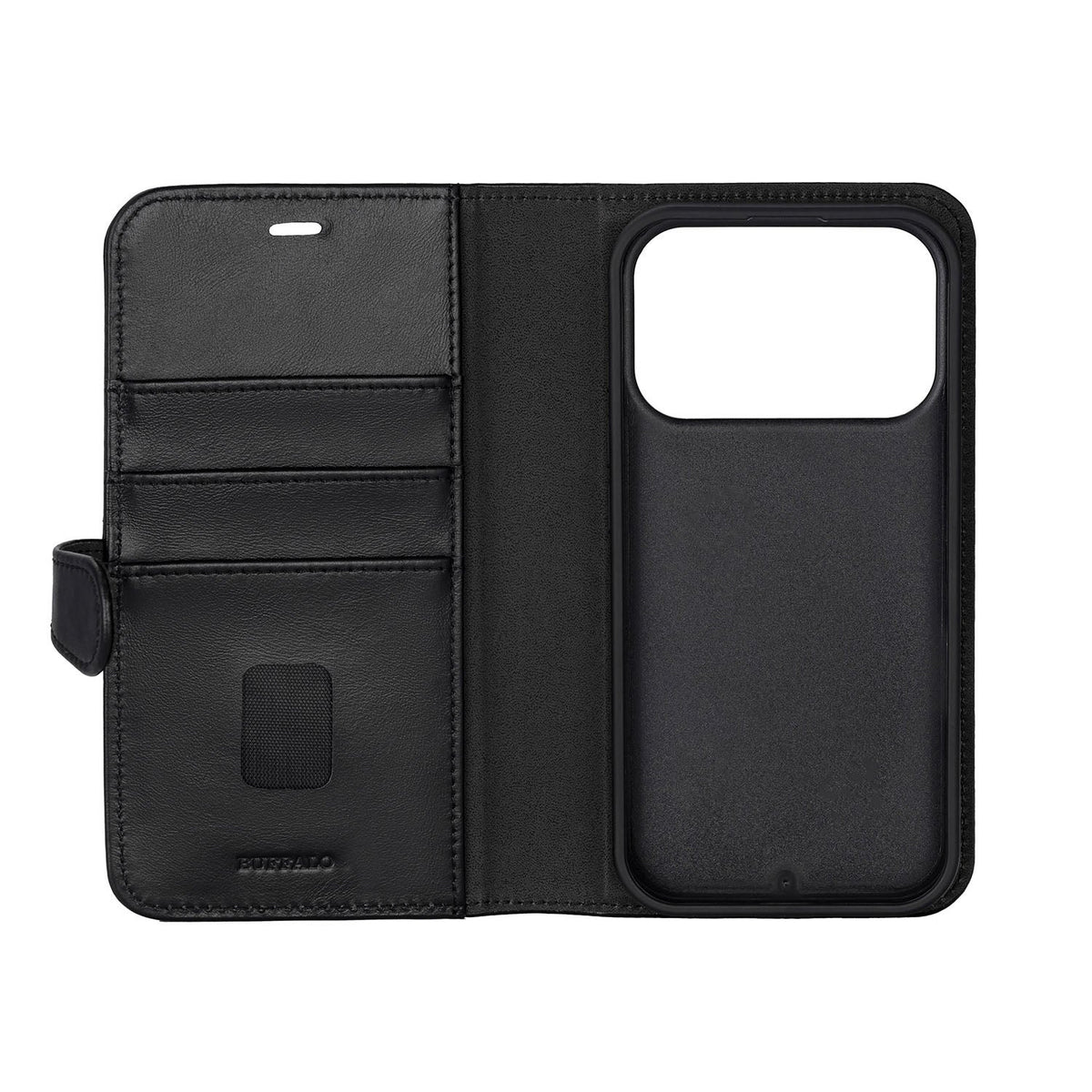 Buffalo iPhone 17 Pro Max/iPhone 18 Pro Max Etui 2-i-1 avtakbar lommebok Svart