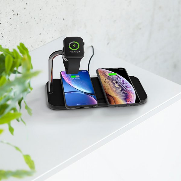 Zens Dual+Watch Aluminium Trådløs Charger Svart
