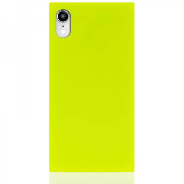 iDecoz iPhone Xr Deksel Square Case Neon Gul