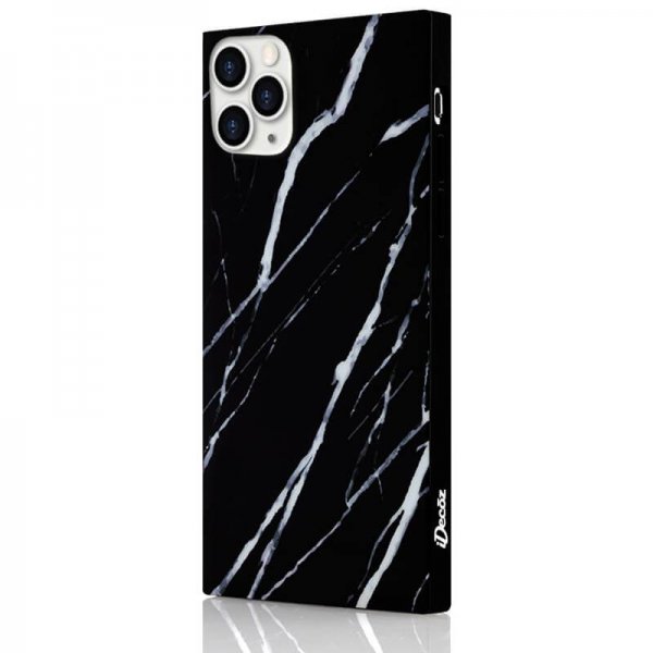 iDecoz iPhone 11 Pro Max Deksel Square Case Marble Svart