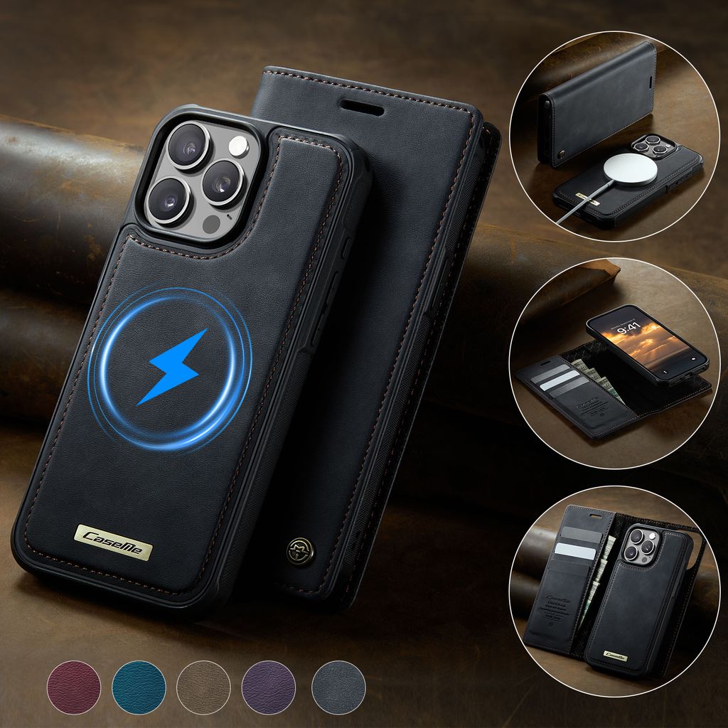 CaseMe iPhone 15 Pro Max Etui C49 Series Svart