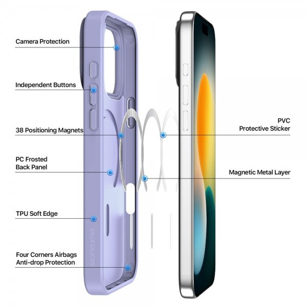 Dux Ducis iPhone 17 Pro Deksel Yind Series MagSafe Lilla