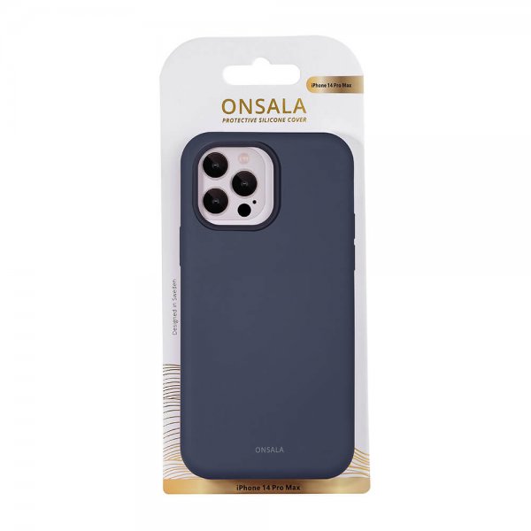 Onsala iPhone 14 Pro Max Deksel Silikon Dark Blue
