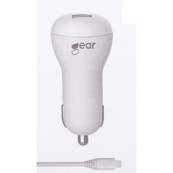 Gear Billaddare 1xUSB 1A Micro-USB Kabel 1m Hvit