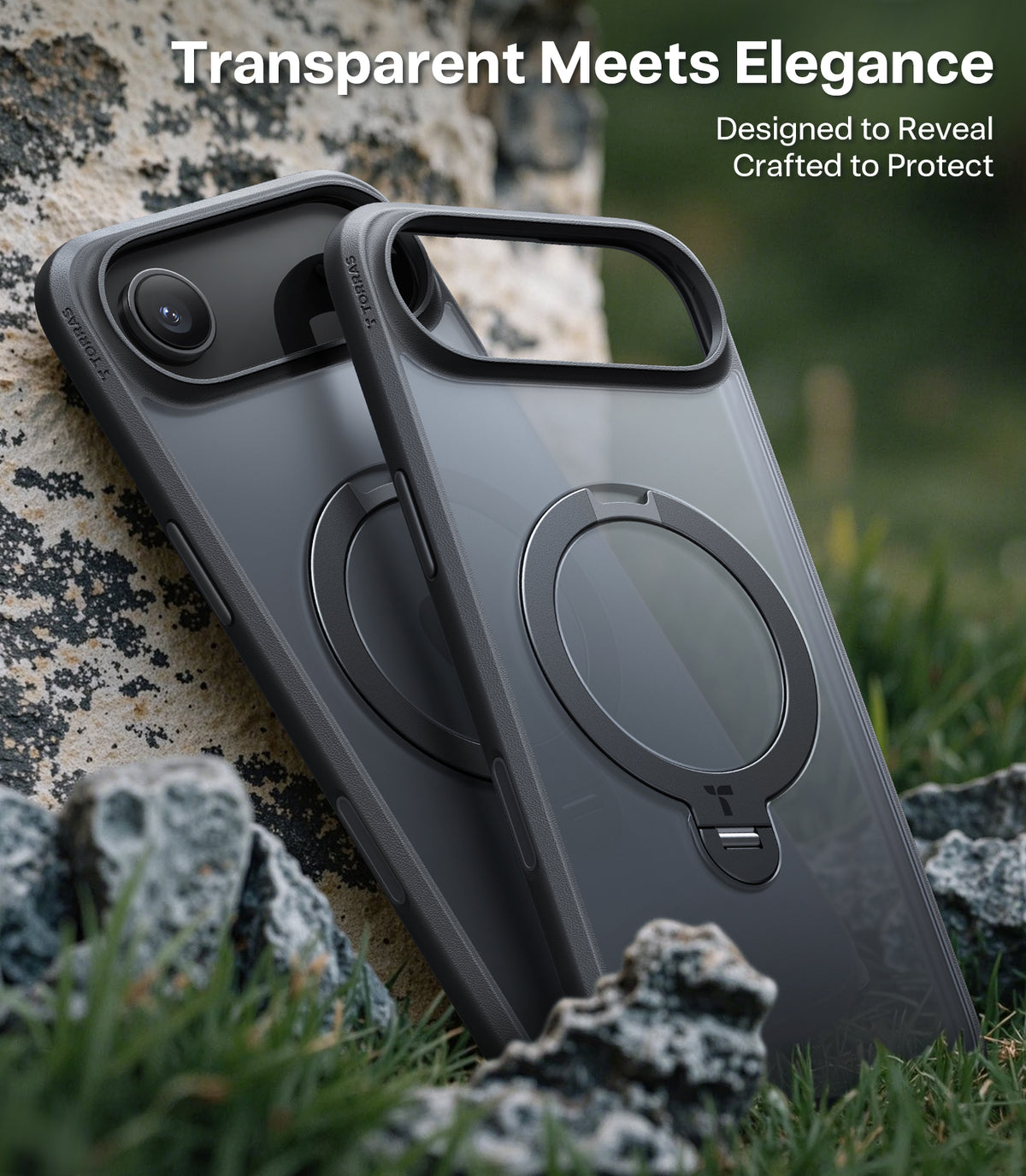 Torras iPhone Air Deksel Ostand Q3 Spin Obsidian Black