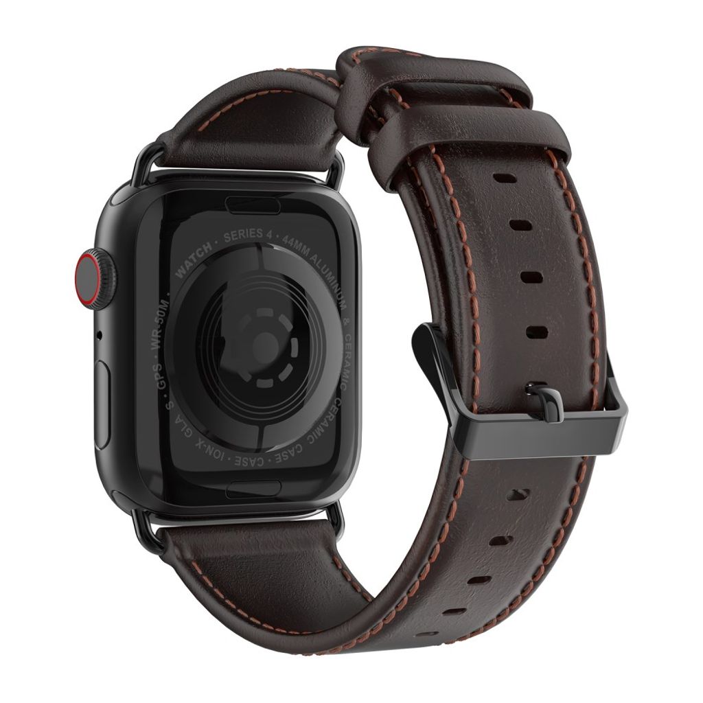 Dux Ducis Apple Watch 44/45/46mm/Ultra 49mm Armbånd Äkta Läder Mörkbrun