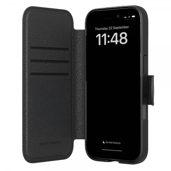 agood company iPhone 17 Pro Max/iPhone 18 Pro Max Etui Sirkulært lommeboketui Svart