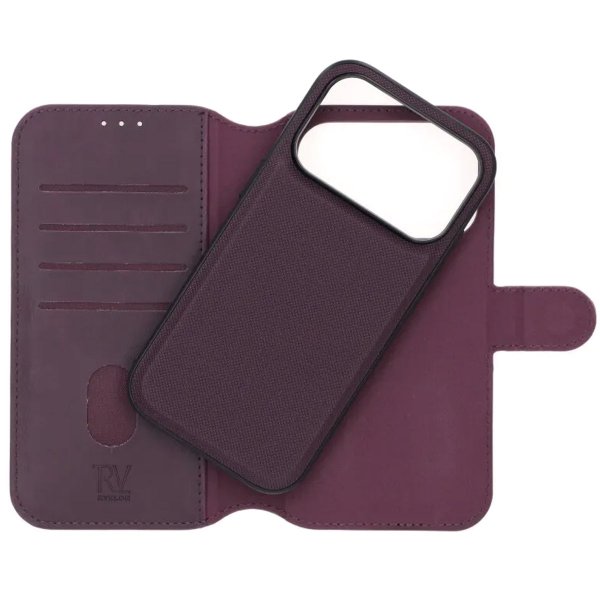 Rvelon iPhone 17 Pro Max Etui 4 Kortlomme Avtakbart deksel Lilla