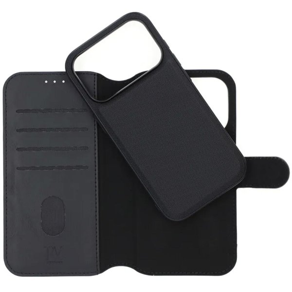 Rvelon iPhone 17 Pro Max Etui 4 Kortlomme Avtakbart deksel Svart