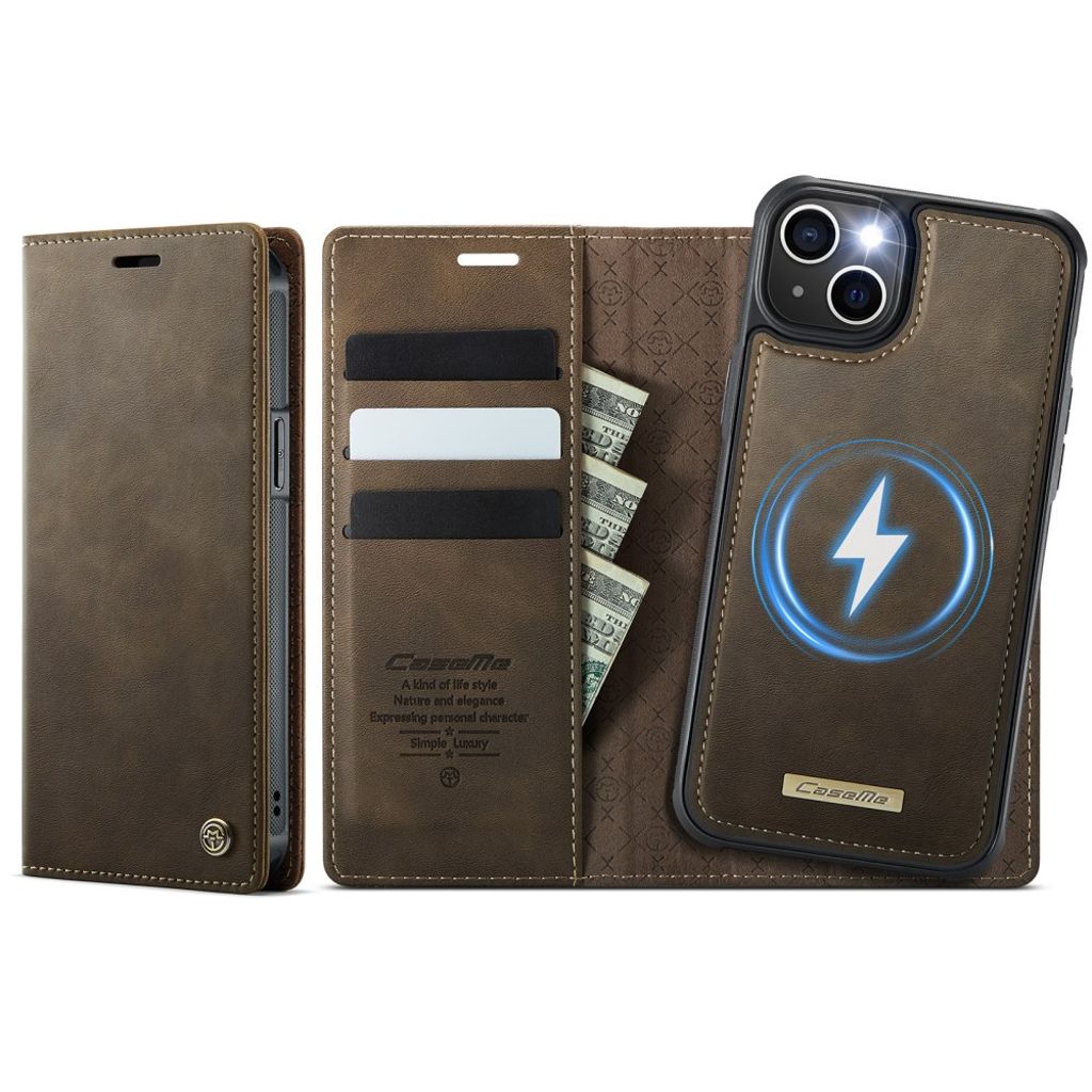 CaseMe iPhone 15 Etui C49 Series Brun
