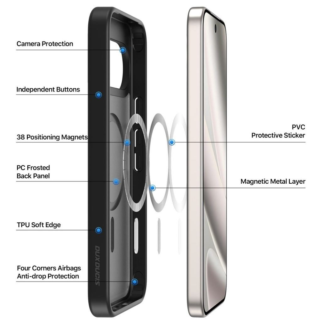 Dux Ducis Google Pixel 9 Pro XL/10 Pro XL/11 Pro XL Deksel Yind Series MagSafe Svart