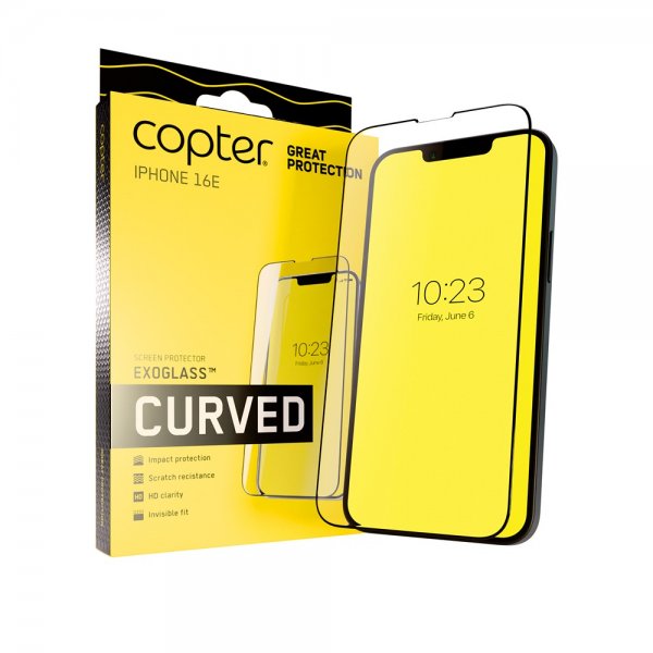 Copter iPhone 16e/17e Skjermbeskytter Exoglass Curved