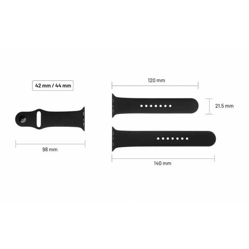 Fixed Apple Watch 44/45/46mm/Apple Watch Ultra Armbånd Silicone Strap Svart