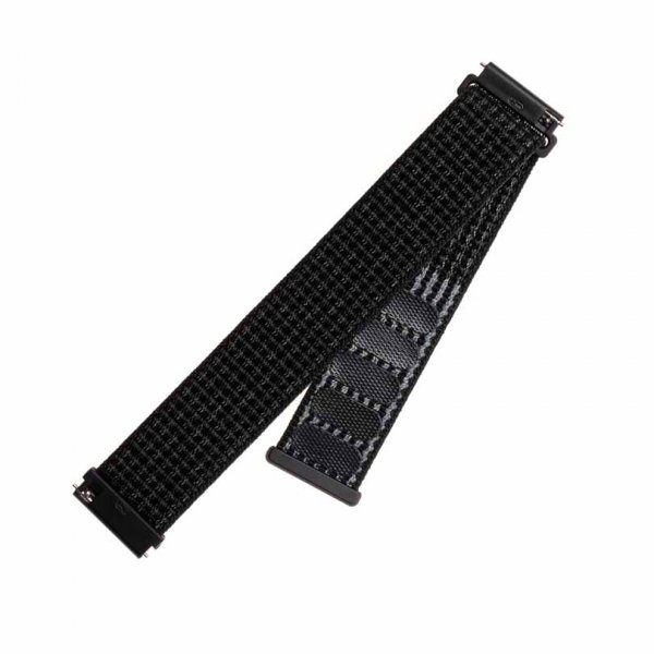 Fixed Samsung Galaxy Watch 20mm Armbånd Nylon Strap Reflective Svart