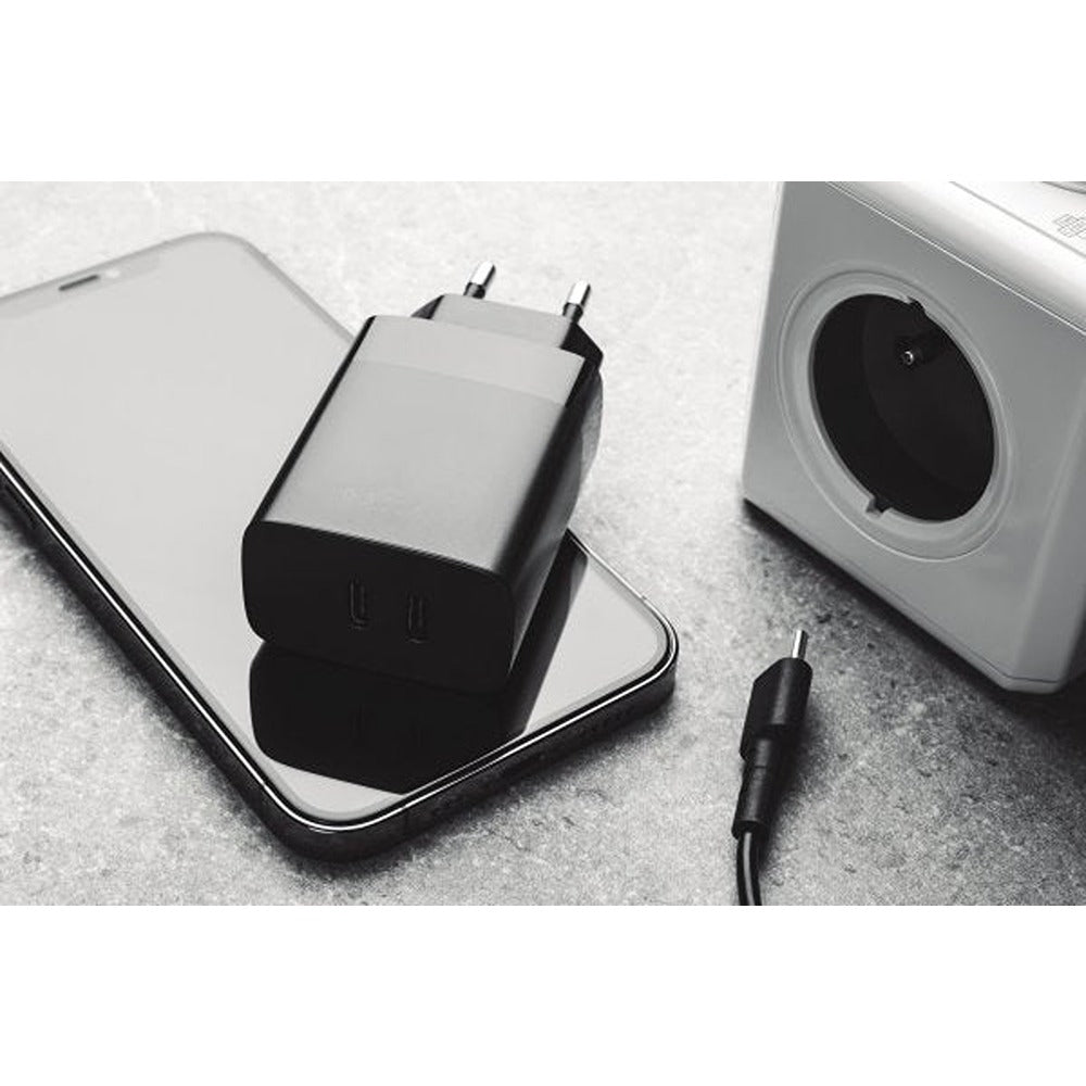 Fixed Lader PD Travel Charger 2xUSB-C 35W Svart