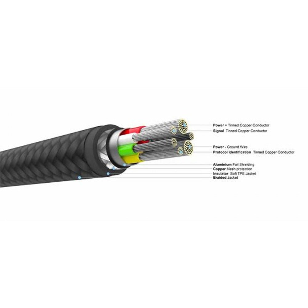 Fixed Kabel METAL Series USB-C/Lightning 0.5m Svart