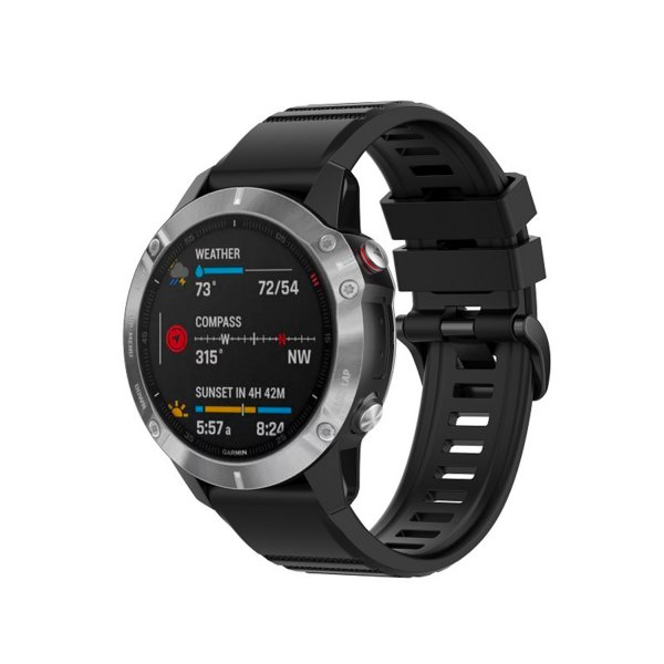 Fixed Garmin QuickFit 22mm Armbånd Silicone Strap Svart
