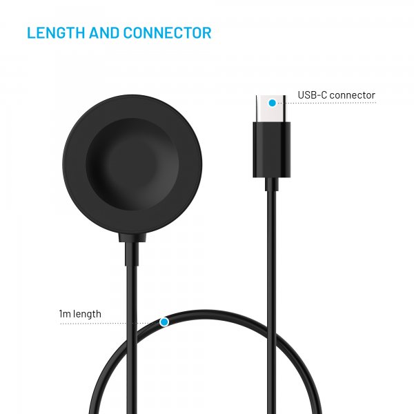 Fixed Lader Huawei Watch USB-C 1m Svart